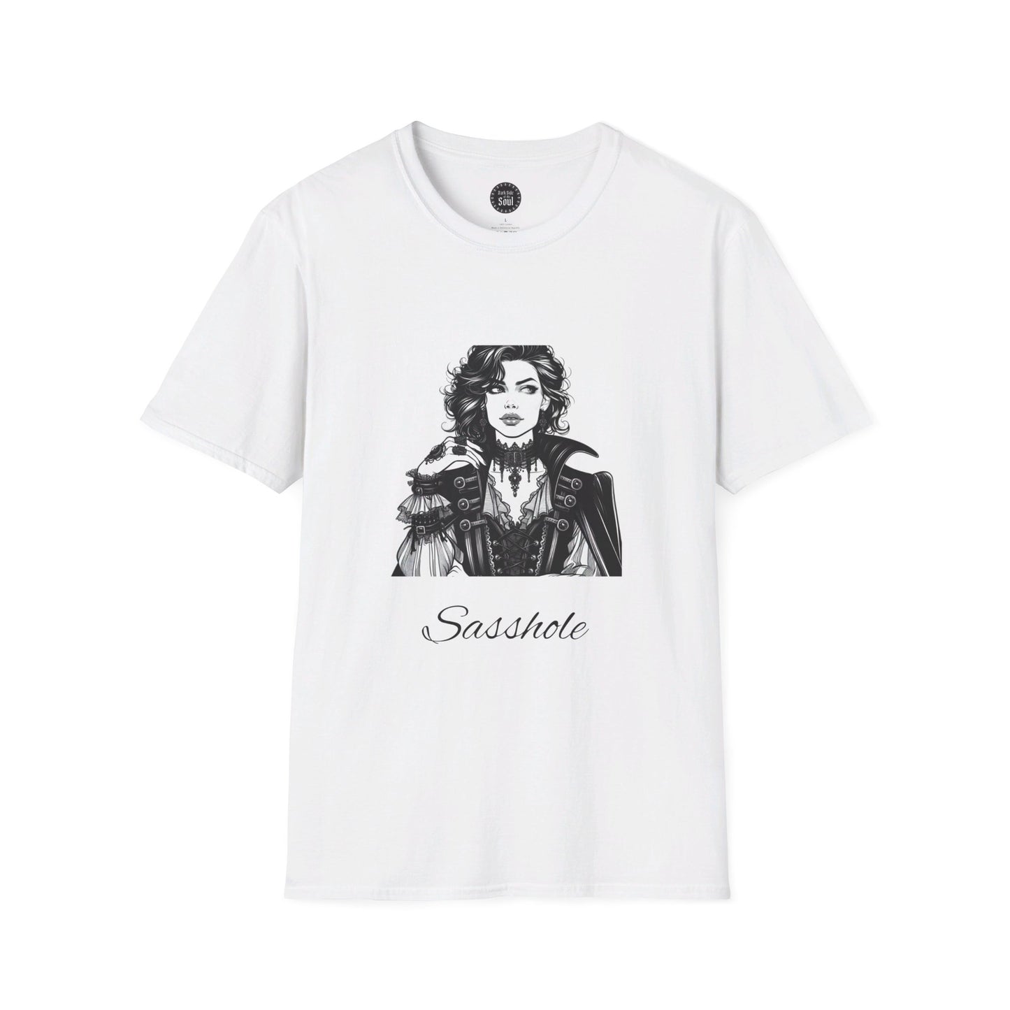 Sasshole Crew Neck Gothic Printed T-Shirt