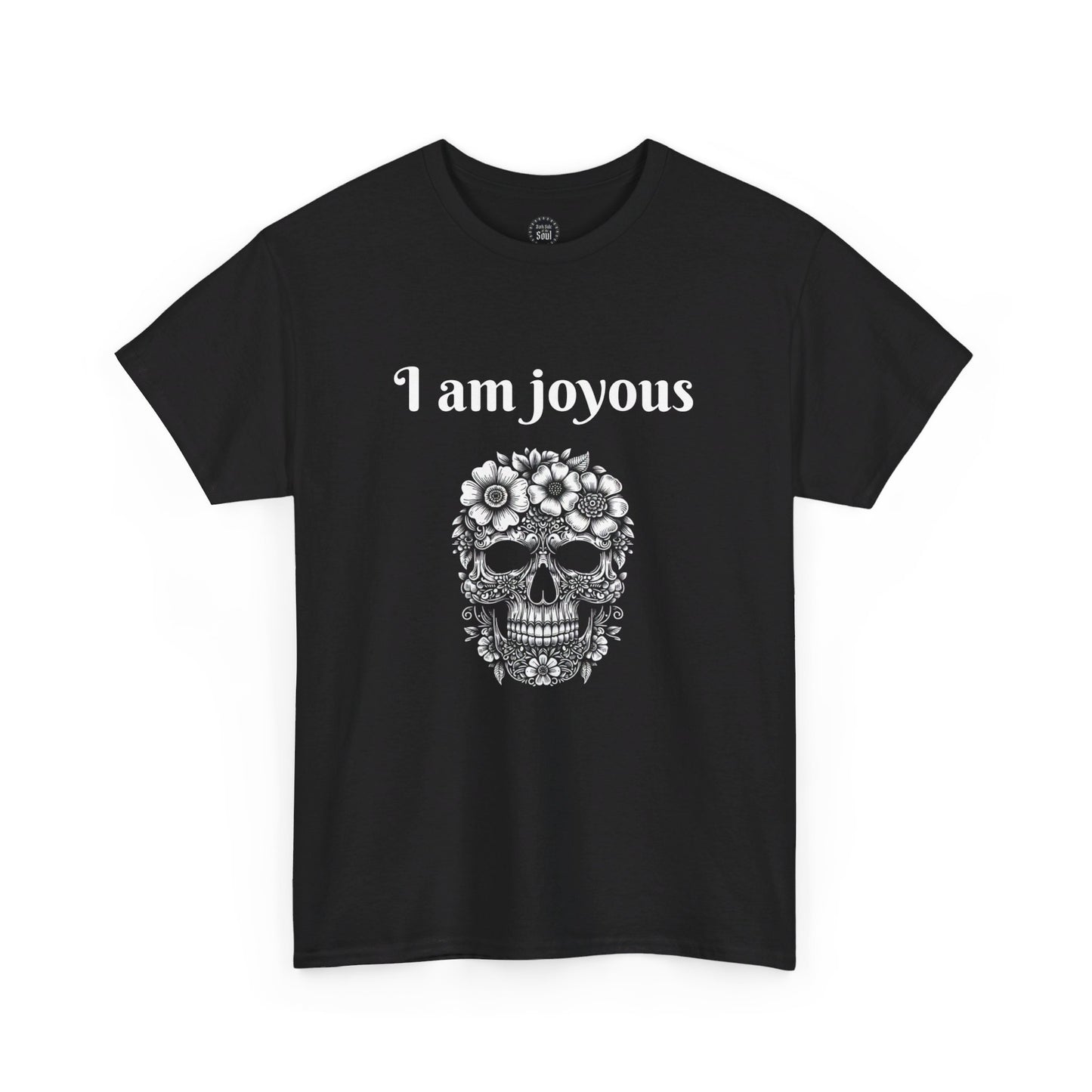 I Am Joyous Crew Neck Black Cotton Tee Tshirt