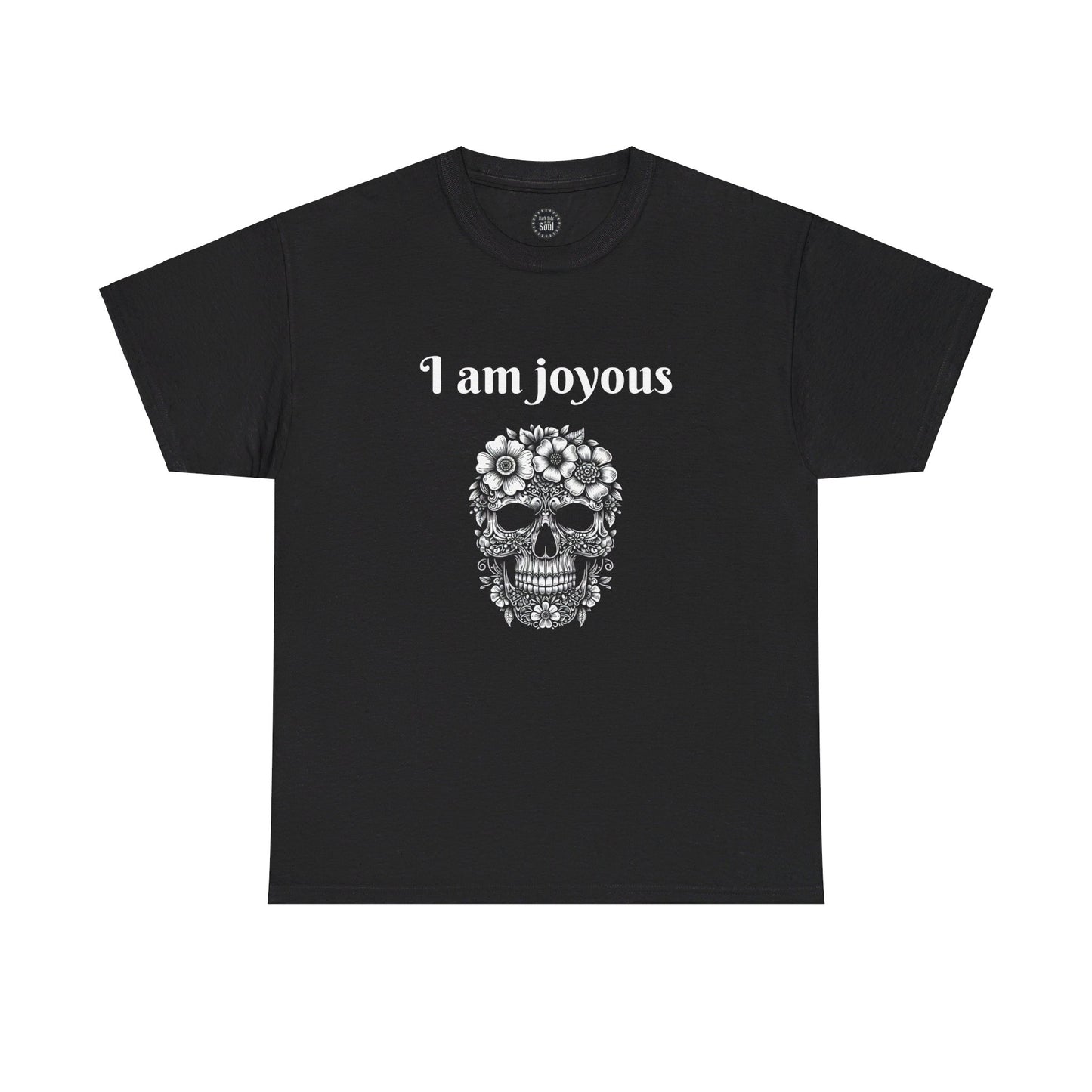 I Am Joyous Crew Neck Black Cotton Tee Tshirt