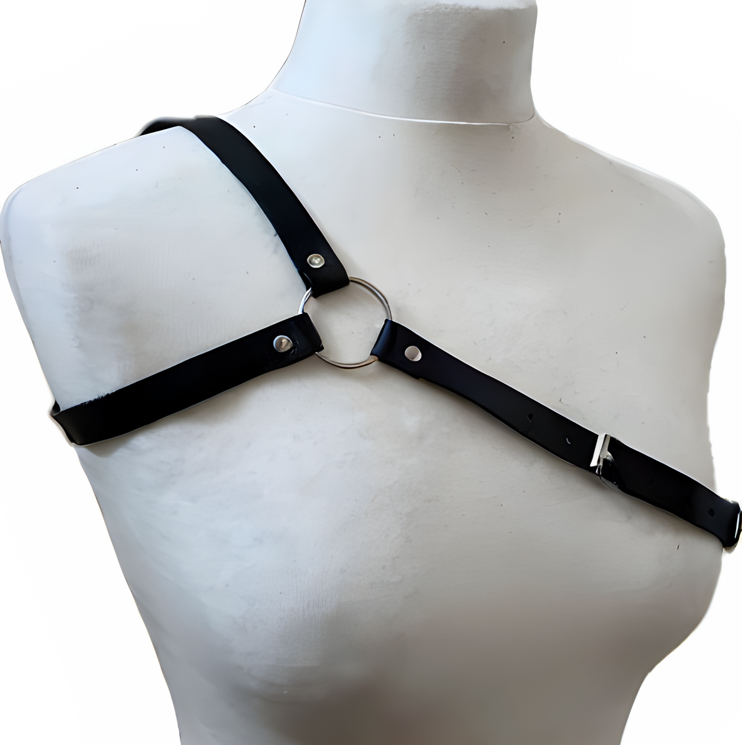 Black PU Leather Simple Shoulder Strap Body Harness