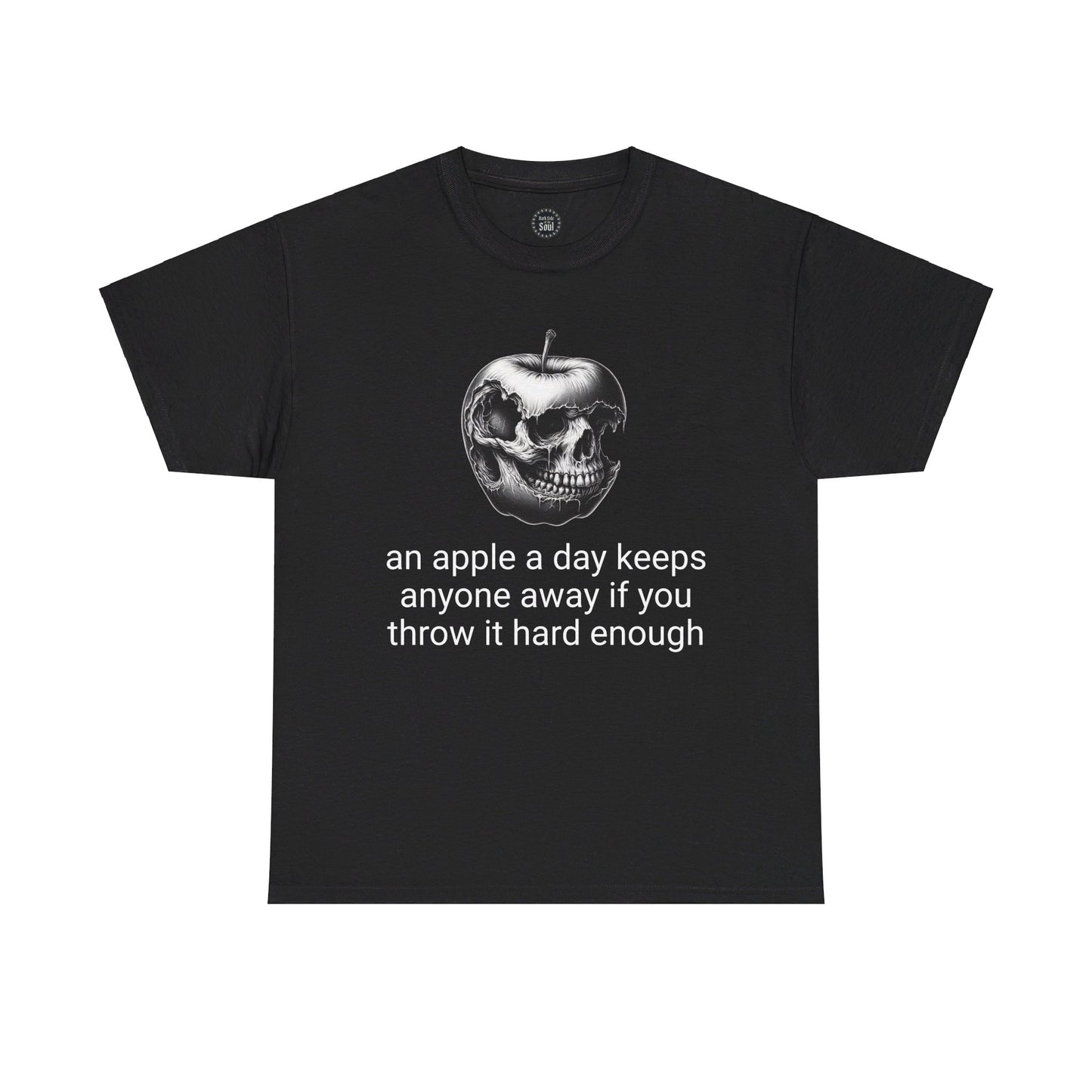 Apple A Day Crew Neck Black Cotton Tee Tshirt