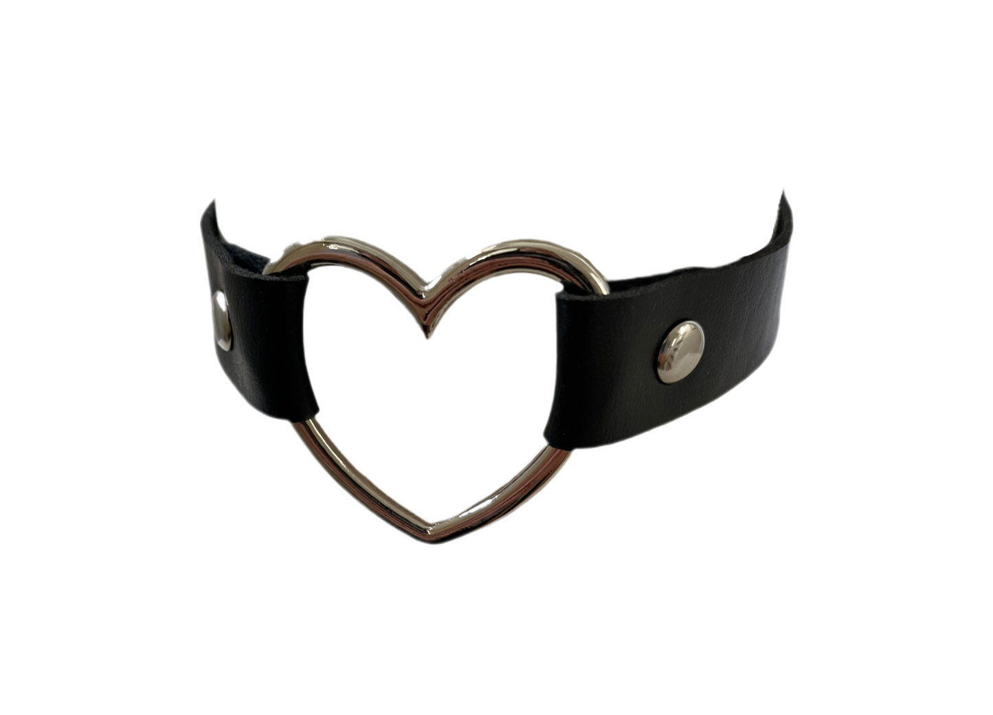 Loveheart Black PU Leather Collar Choker Necklace #21