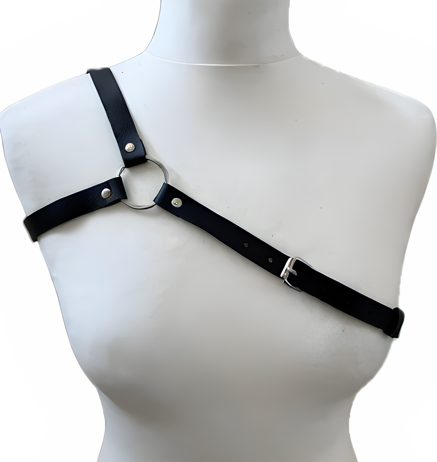 Black PU Leather Simple Shoulder Strap Body Harness