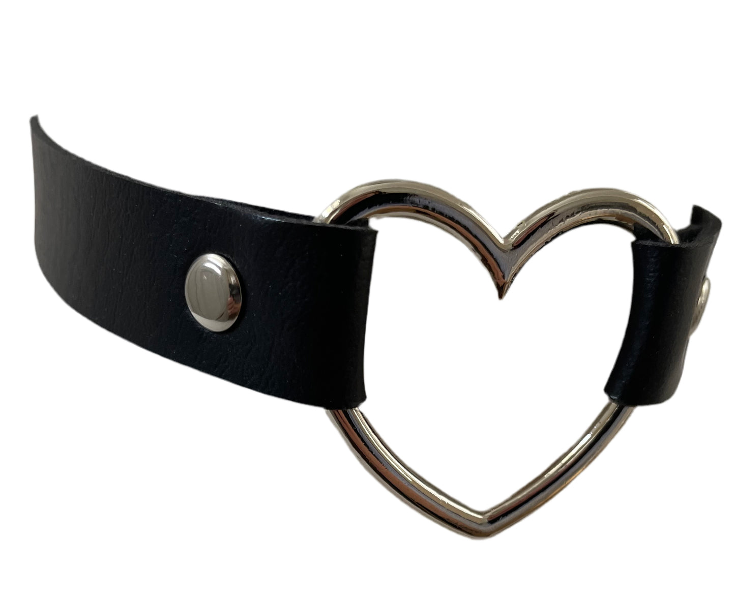 Loveheart Black PU Leather Collar Choker Necklace #21