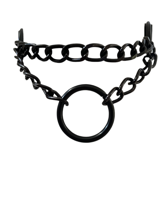 PU Leather and Black Chain Choker Collar Necklace #19