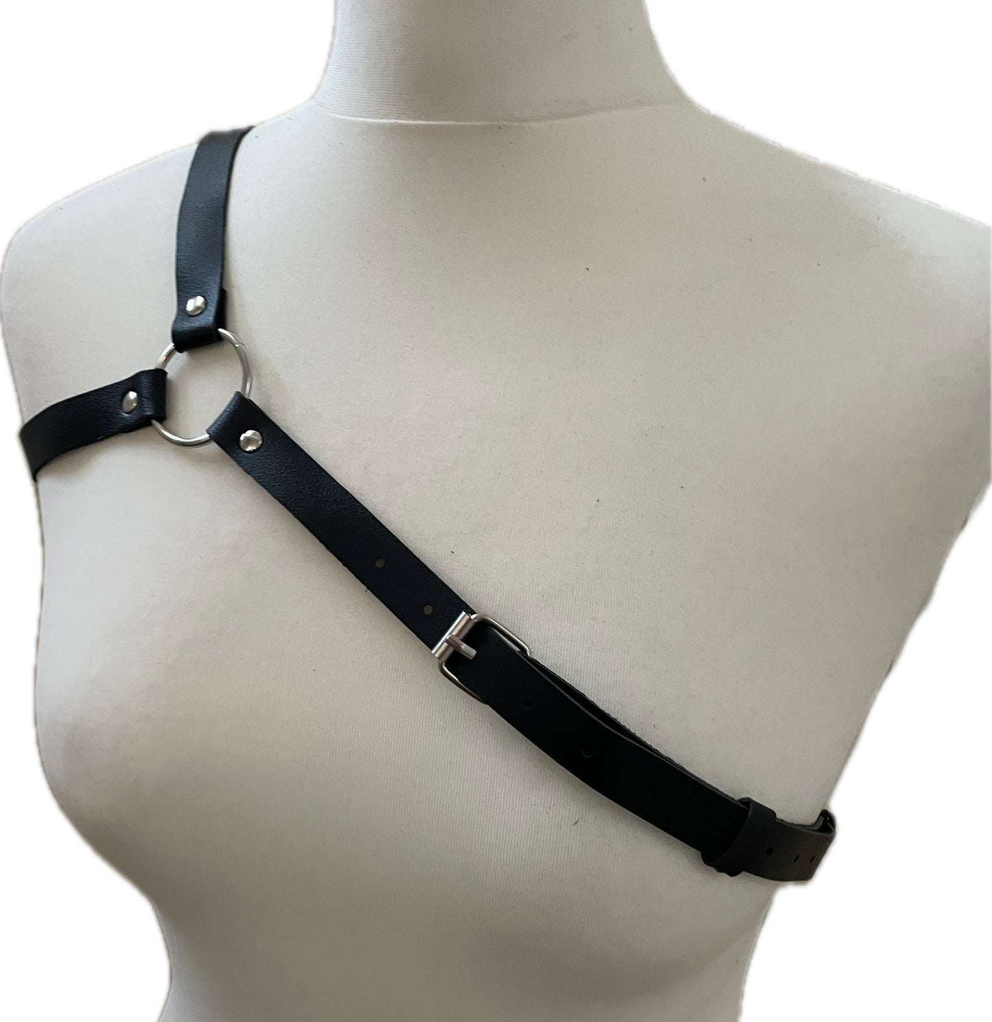 Black PU Leather Simple Shoulder Strap Body Harness